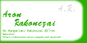 aron rakonczai business card